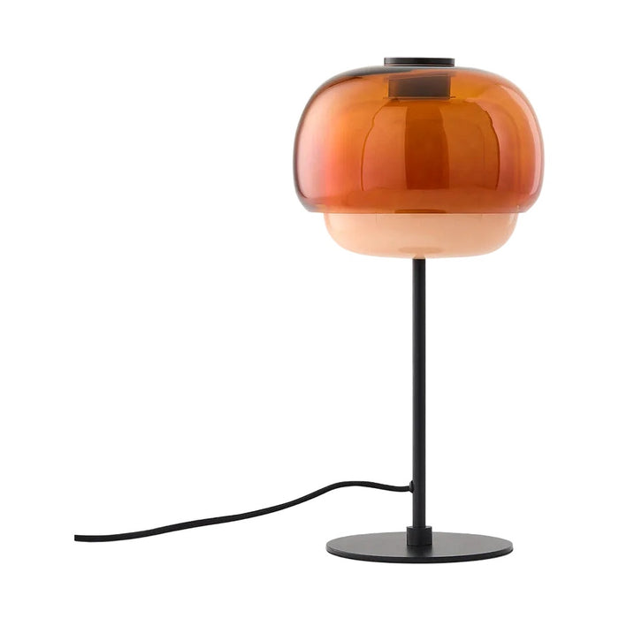 Lampe à poser Kinako en verre soufflé orange foncé – vue détourée