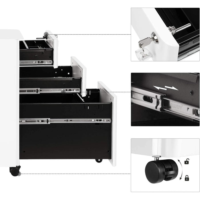 3-drawer pedestal