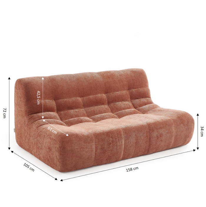 Banquette 2 places tissu chenille Milo