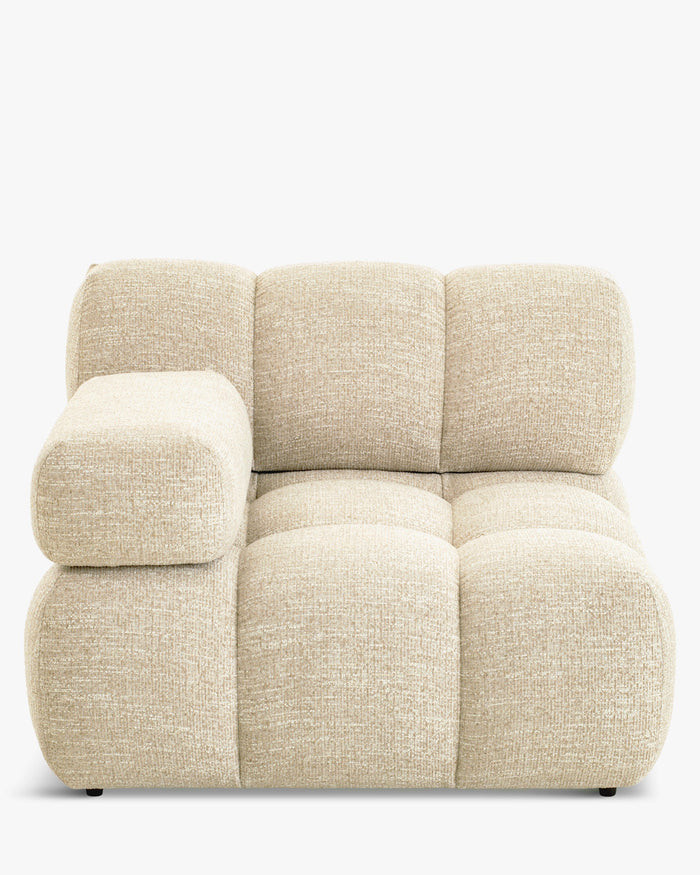 Fauteuil modulable accoudoir interchangeable Waffle Tweed beige