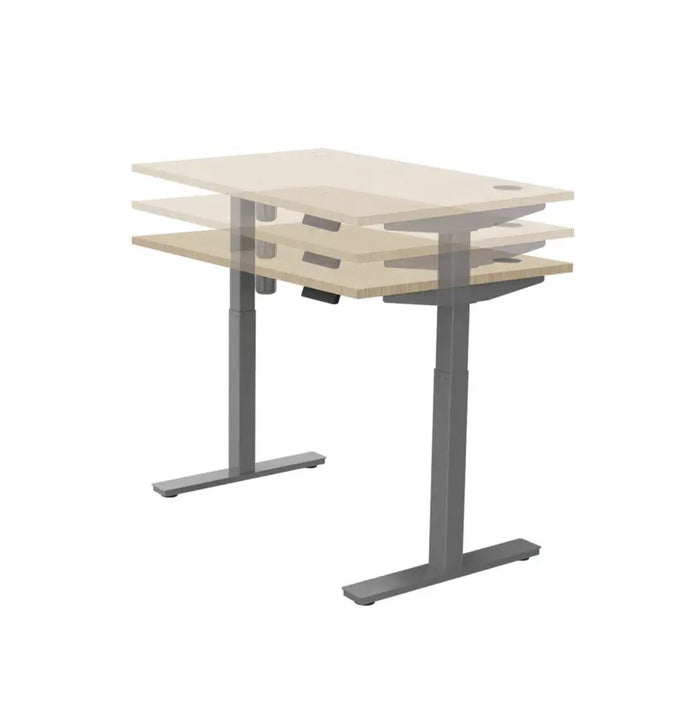 Bureau réglable électrique hauteur métal et MDF Deauville