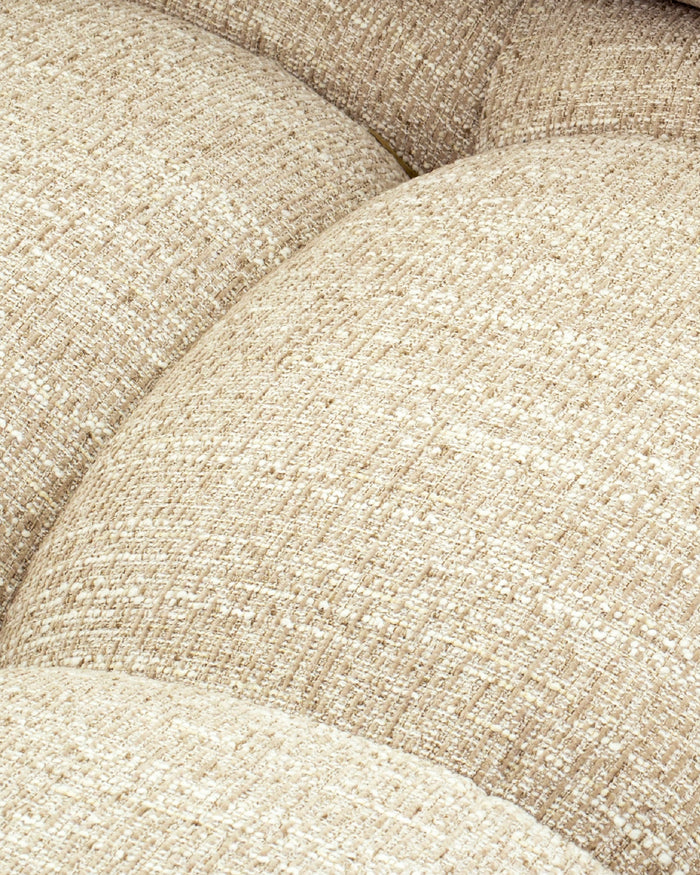 Tweed beige du canapé Waffle – gros plan sur la texture