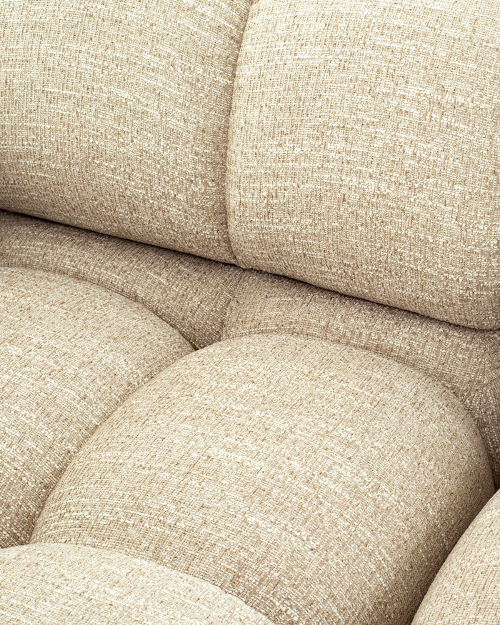 Tissu tweed beige du canapé Waffle – détail du tissage
