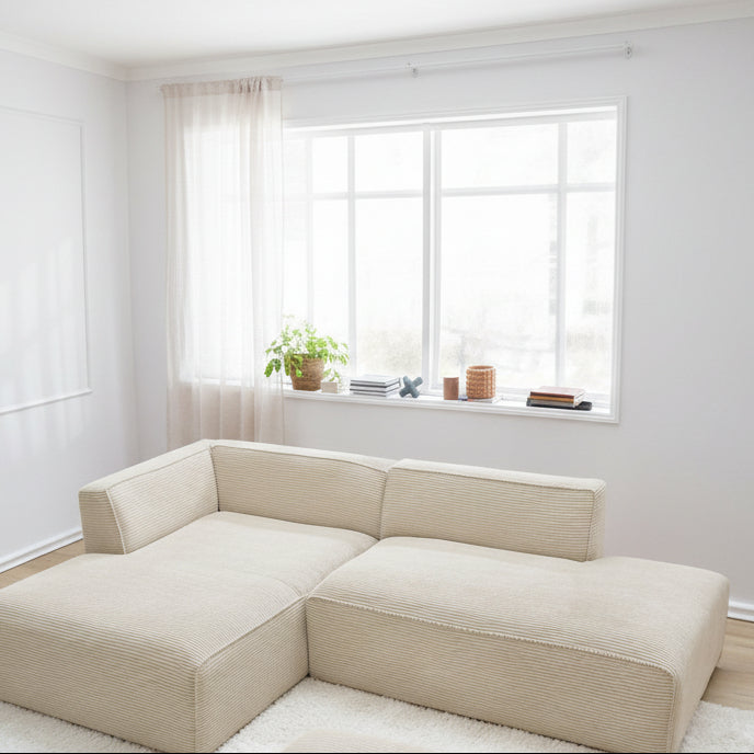 Megève corner sofa with ottoman