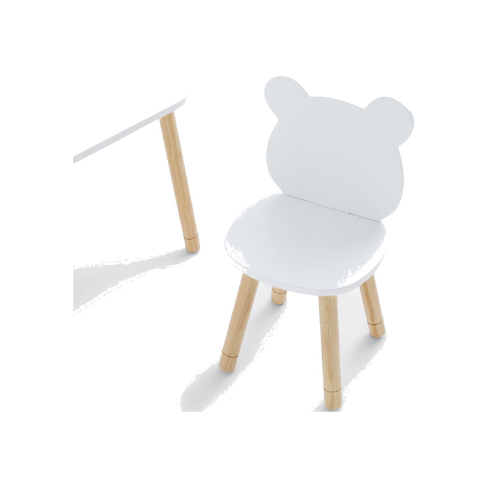 Chaise enfant Niort, dossier découpé en forme de tête d'ourson – détail