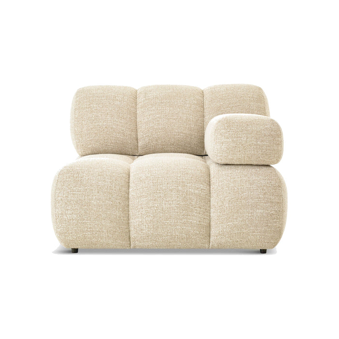 Fauteuil modulable accoudoir interchangeable Waffle Tweed beige