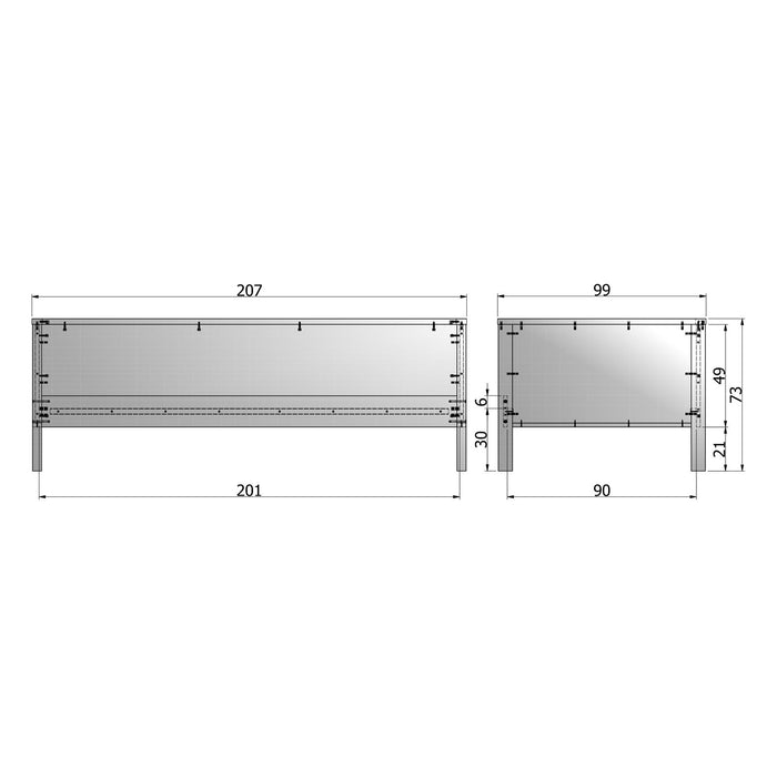 Cadre de lit pin massif Nikki